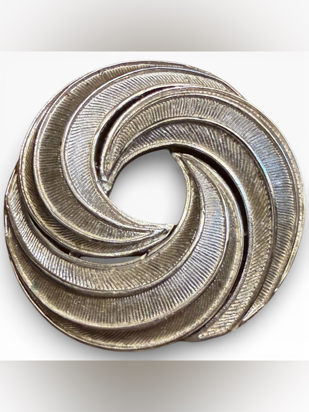 Vintage Trifari Silver-Tone Swirl Brooch